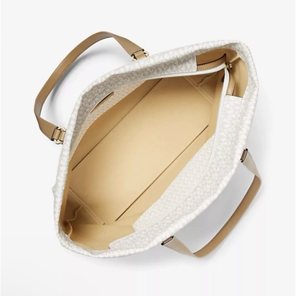 Michael Kos Slater Large Tote Shoulder Bag Signature Vanilla - Picture 4 of 4